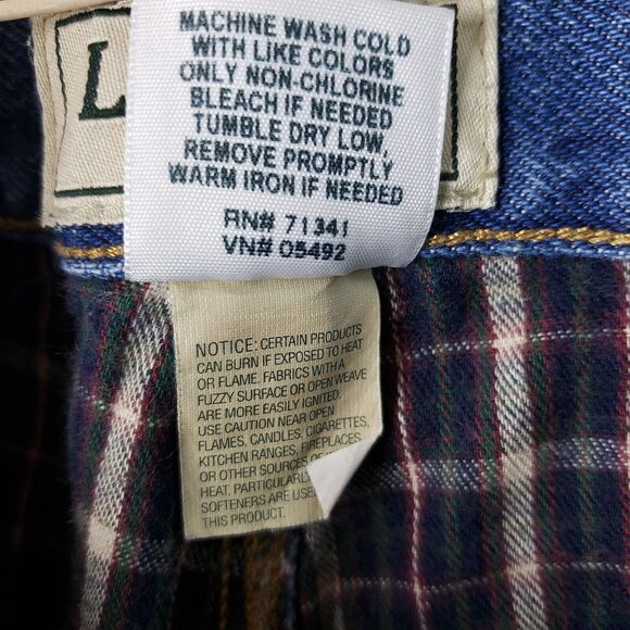 LL Bean Relaxed Fit Flannel Fleece Lined Jeans Men's 36x30 Blue - Picture 10 of 11